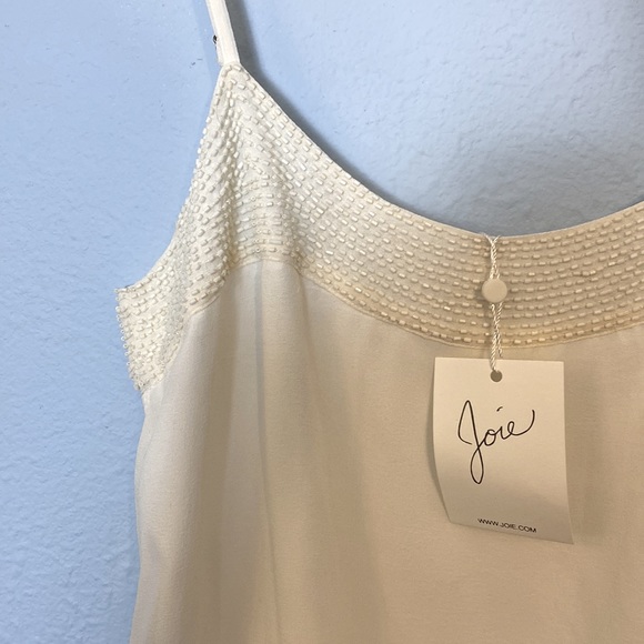 Joie Womens Size Medium Elvire Porcelain Beaded White Camisole 100% Silk NWT - Picture 3 of 15